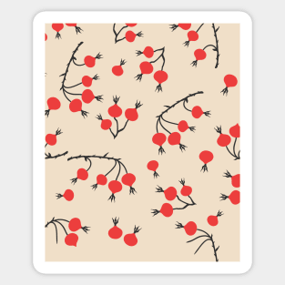 Rose Hips Branches Seamless Pattern Sticker